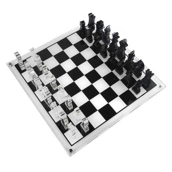 Acrylic Chess Display Board (30x30cm) - Equipped with Advanced Chess Pieces